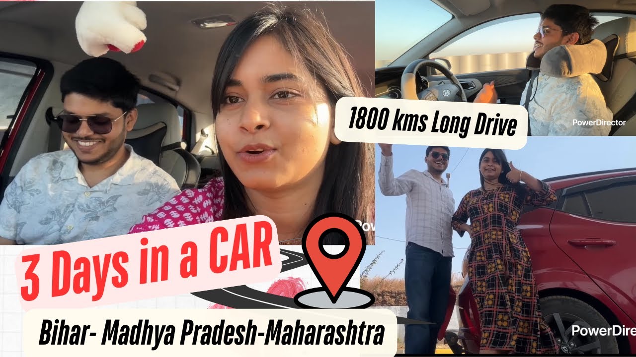 Vlog: 3 Days in A Car| long Drive of 1800 kms| Bihar to Maharashtra 📍#longdrive #travel