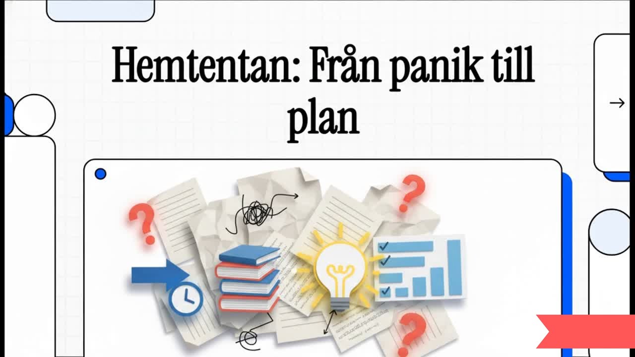Hemtenta - från panik till plan