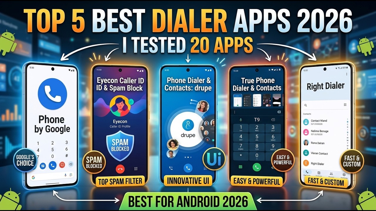 Top 5 Best Dialer Apps for Android in 2026 (I Tested 20 Apps &ndash; Here&rsquo;s the Winner!)