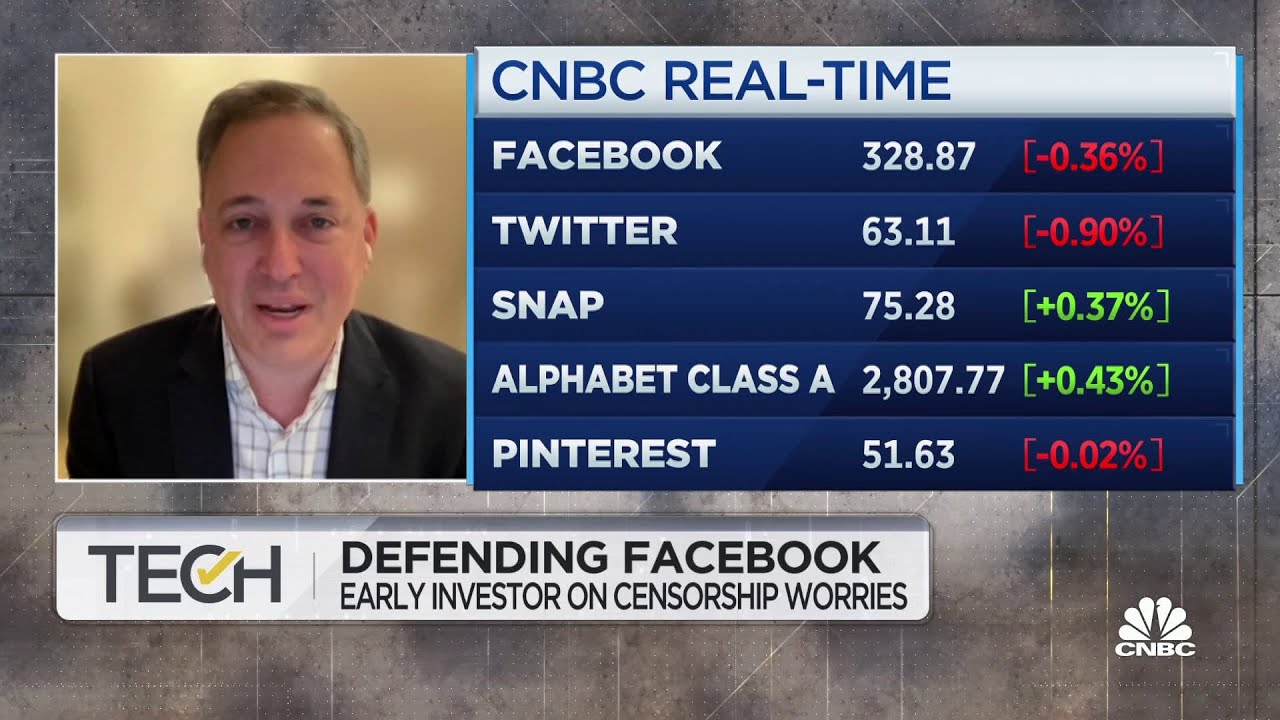 Early Facebook investor defends company, warning of censorship, free speech