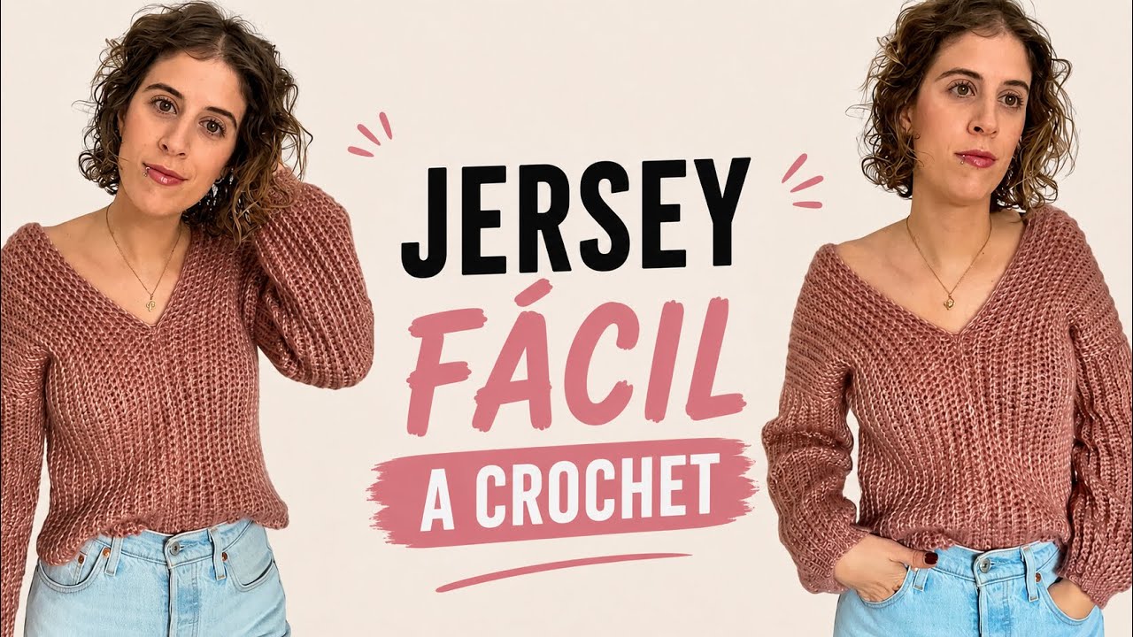 Jersey fácil y elegante a crochet (tutorial paso a paso)
