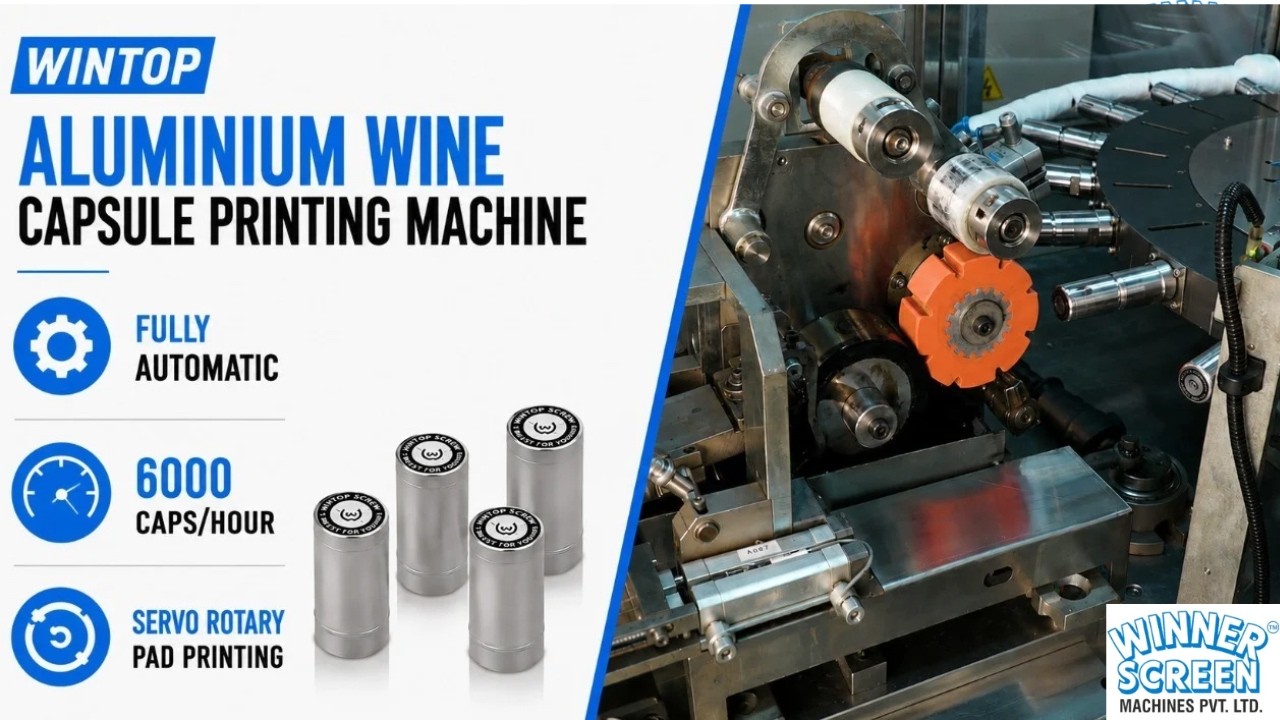 WINTOP - Fully Automatic Top Face Pad Printing Machine For Aluminium Wine Capsule
