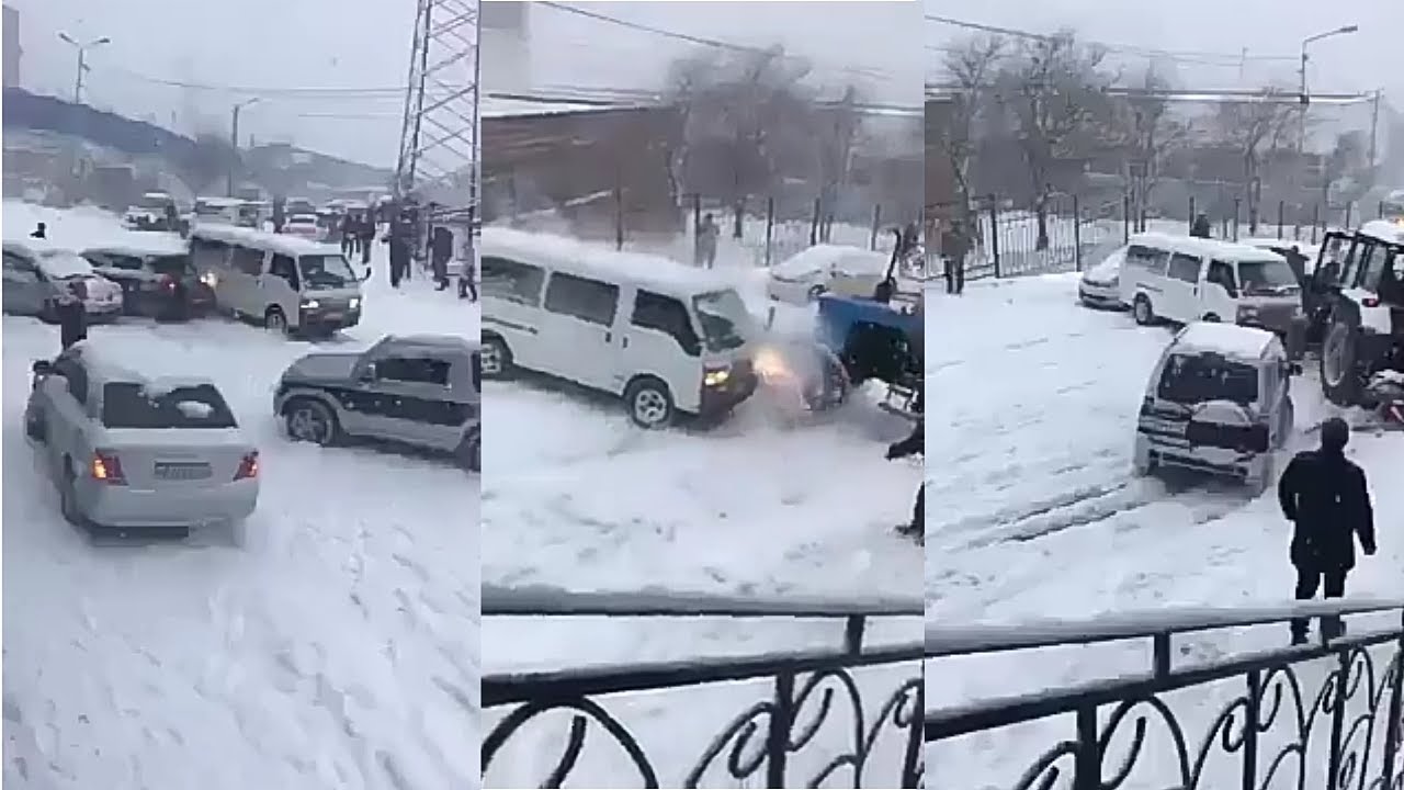 car slipping on ice  Live Snowfall car slip in Murree