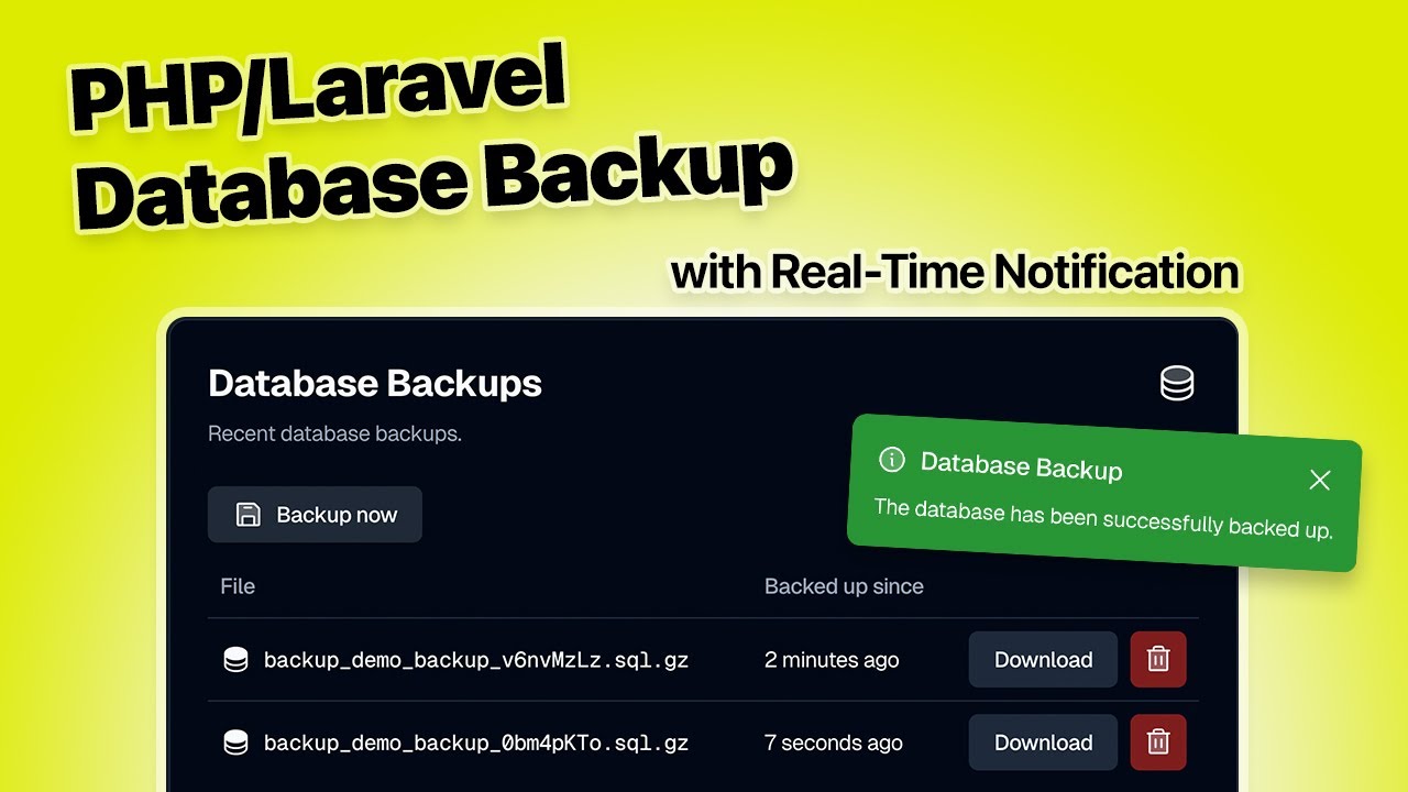 Резервное копирование баз данных в один клик на PHP: использование заданий Laravel Queue и уведом...