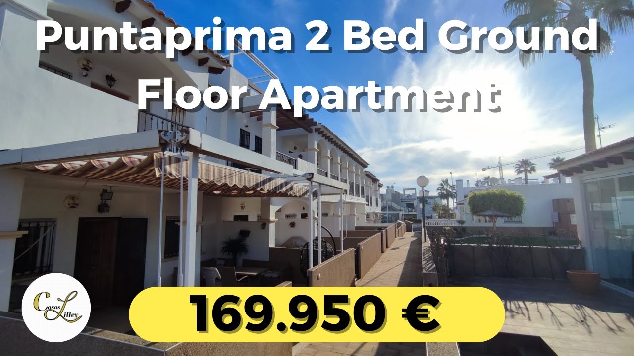 €169,950 Punta Prima Apartment – Ground Floor 2 Bed 2 Bath | South Facing | Gated Community + Pool