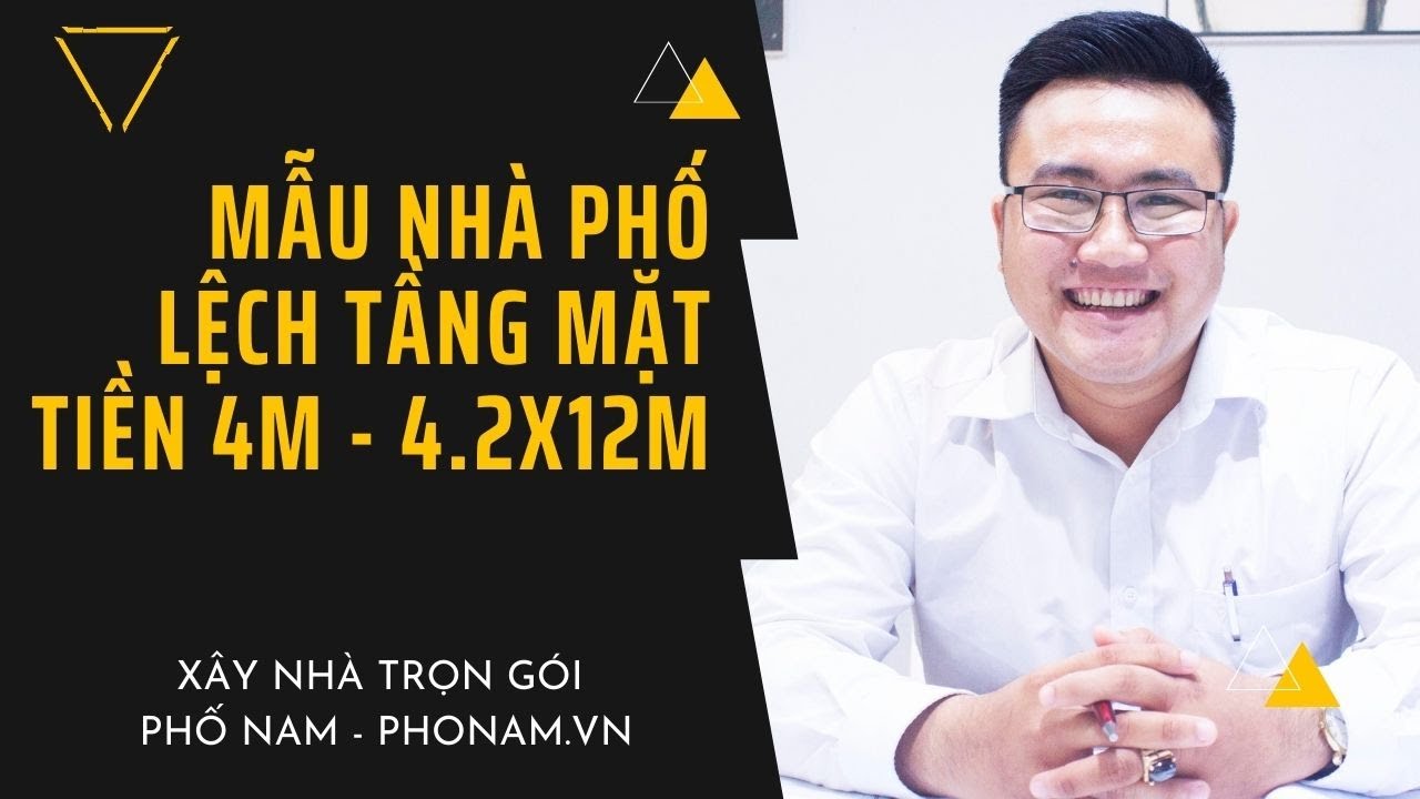 Mẫu nhà phố lệch tầng mặt tiền 4m  - Xây nhà trọn gói Phố Nam