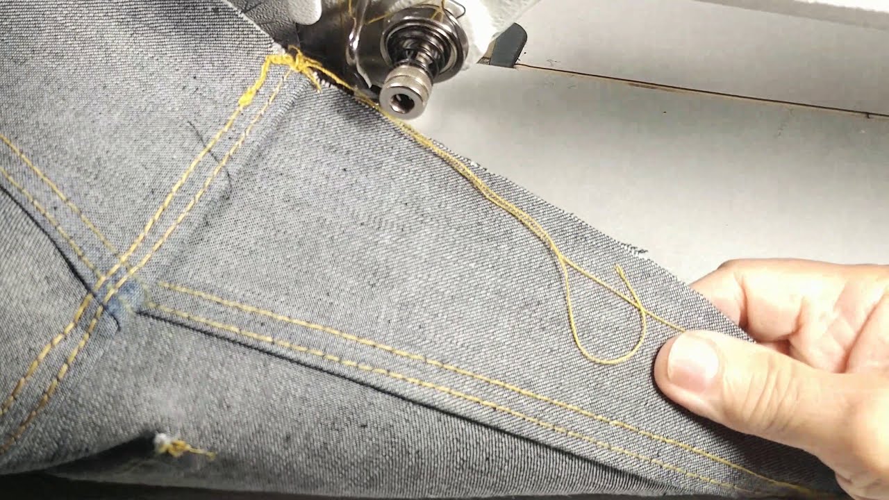 How to Sew Flat Fell Seam on Center Back of Jeans _ Beginner's Guide
