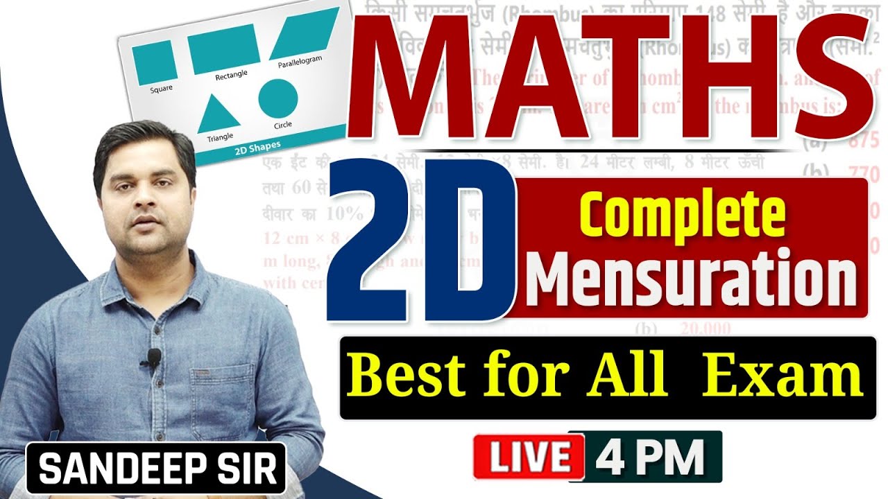 Maths Complete 2D Mensuration Best for All Exam -Sandeep Tiwari