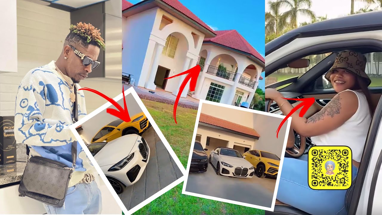 SHATTA WALE Flaunts New Car Collection In His New Mansion With His Baby Mama