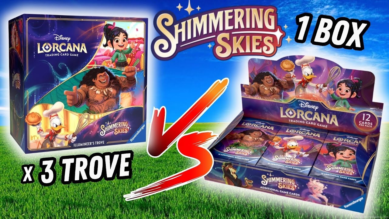 Показатели Disney Lorcana: Booster Box против Illumineers Trove (Shimmering Skies)