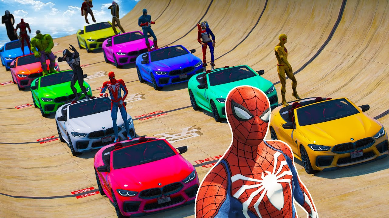 Novos Desafio e Her&oacute;is com Carros Jet Ski Aeronave New Challenge and Sounds SPIDER-MAN mod GTA 5