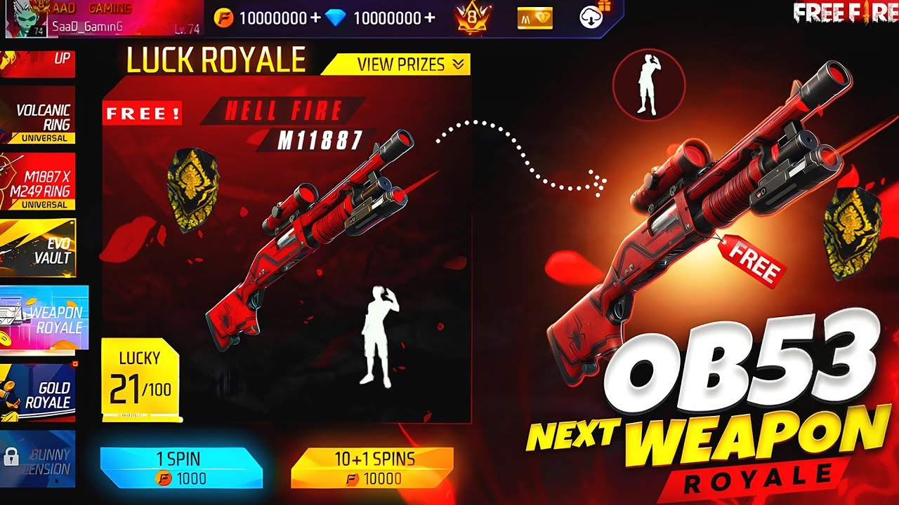 Ob53 100% Next Wepon Royale Free Fire💥| Next Mystery Shop Discount Event | Free Fire New Event