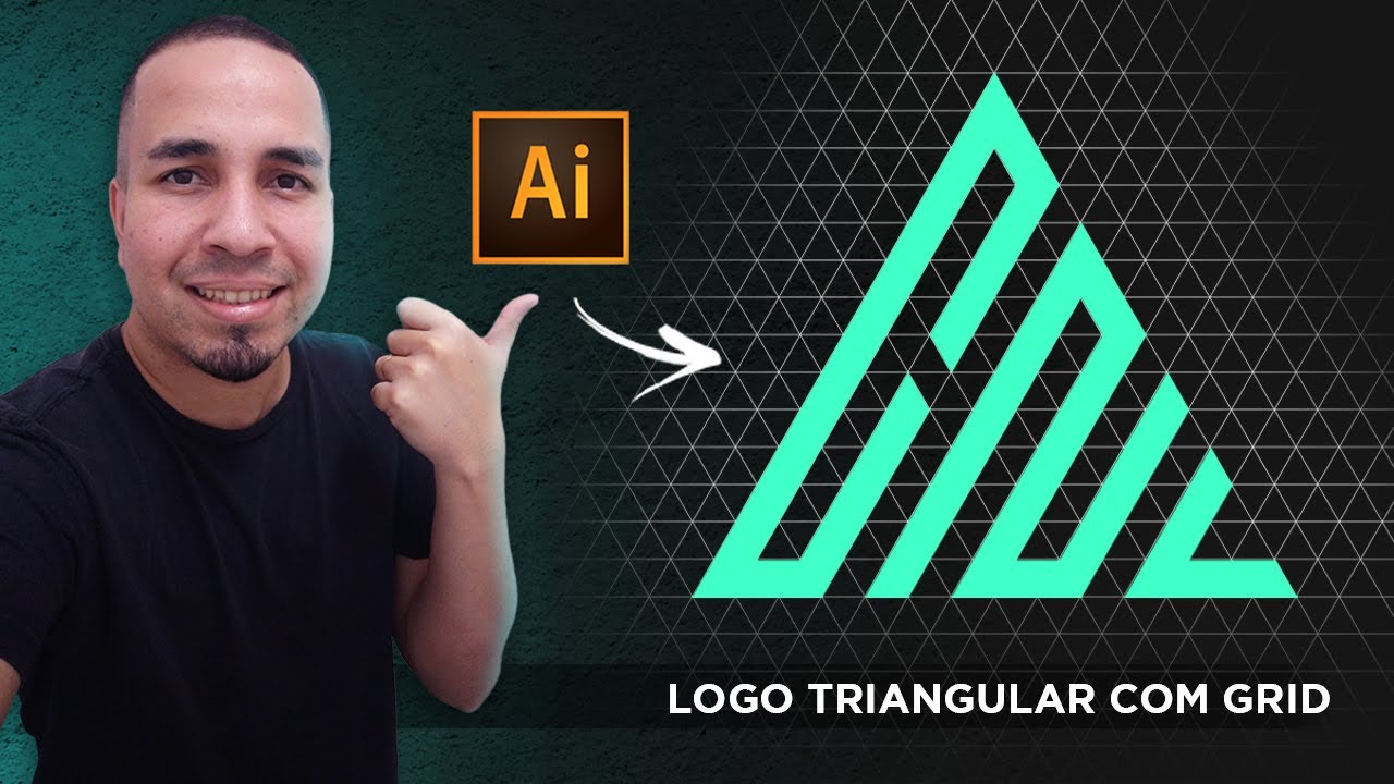 Logo triangular com grid no ILLUSTRATOR I Como fazer fácil