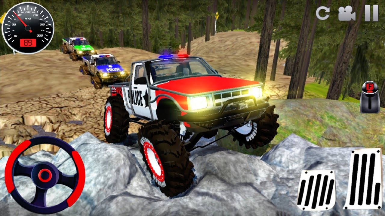 Police Monster Truck Impossible Offroad Driving #1 - Impossible Car Stunt Racing - Android Gameplay