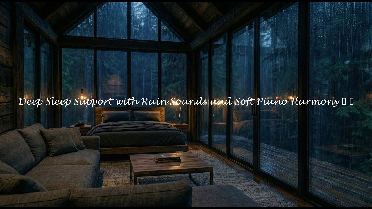 Peaceful All Night Sleep with Rain Sounds and Piano Music 🌌 #yoZ