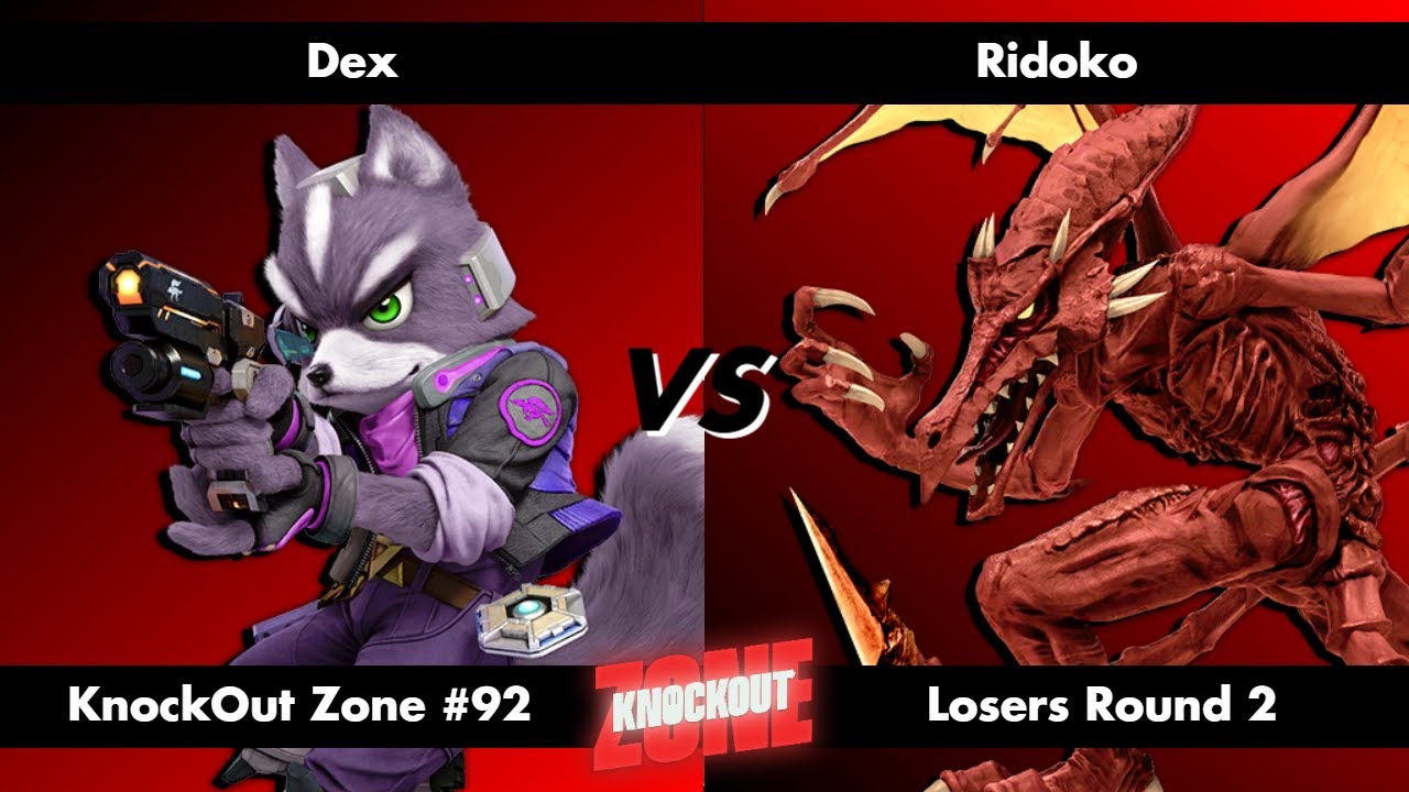 KnockOut Zone #92 - SSBU Losers Round 2 - Dex (Fox) vs Ridoko (Ridley)