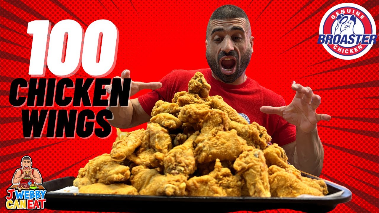 100 FRIED CHICKEN WINGS - BROASTERS CHICKEN CHALLENGE