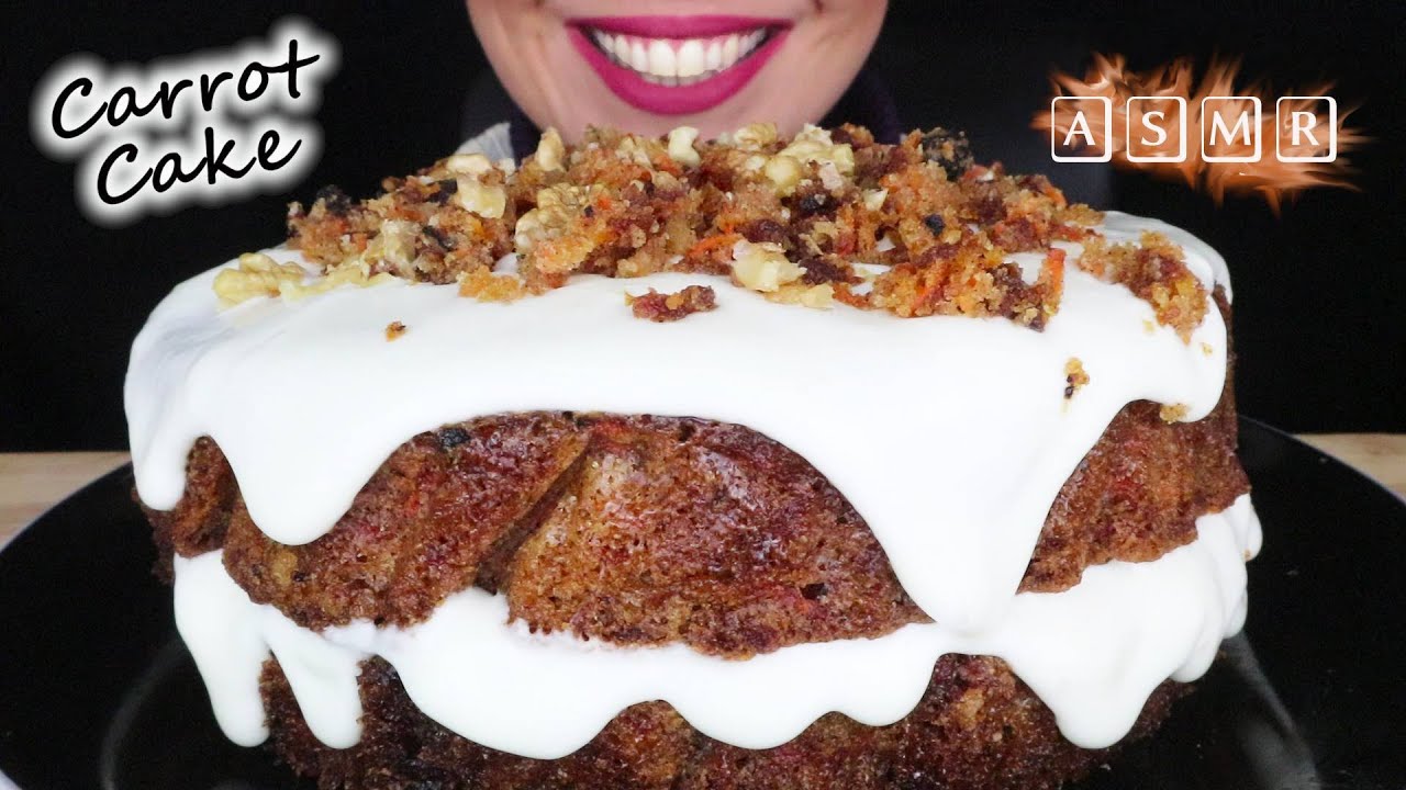 ASMR: HOMEMADE CARROT CAKE 🍰 | No Talking Mukbang | Real Eating Sounds