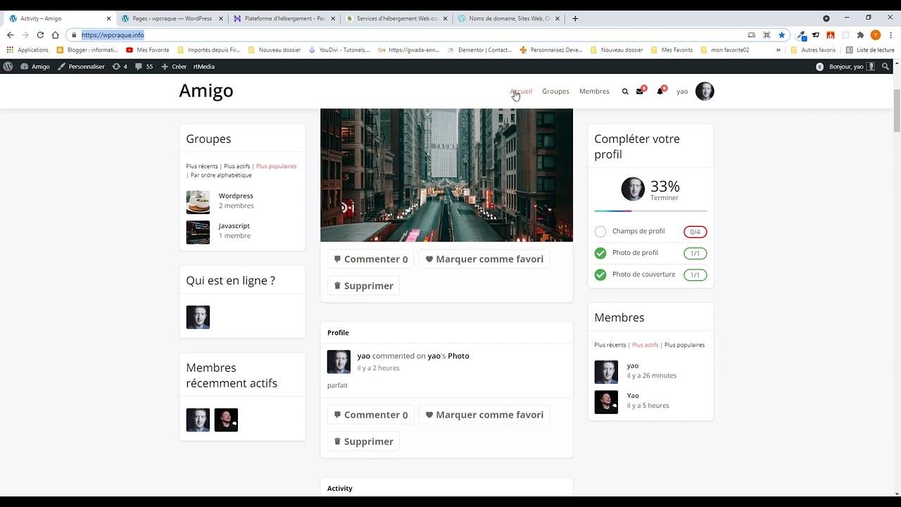 Comment Créer Un  Réseau Social - Wordpress, BuddyPress & Buddyx