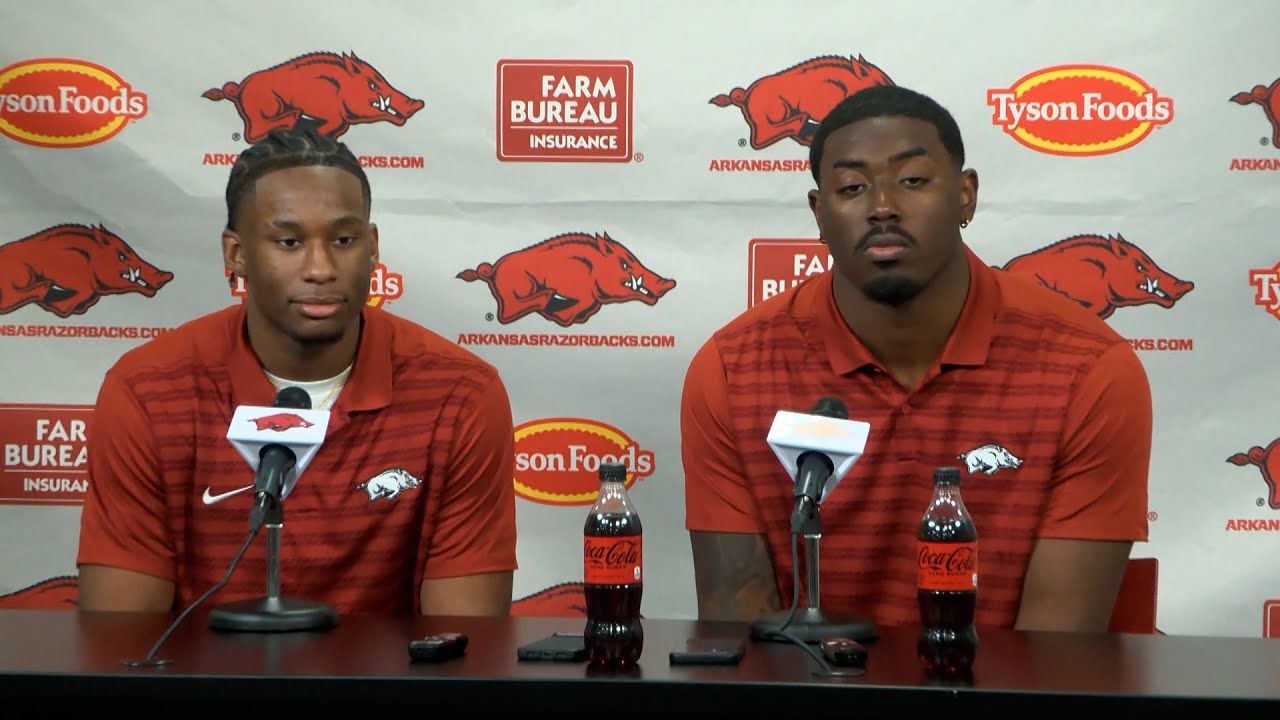 KJ Jackson & Quincy Rhodes Jr. recap first day of Arkansas football spring practice