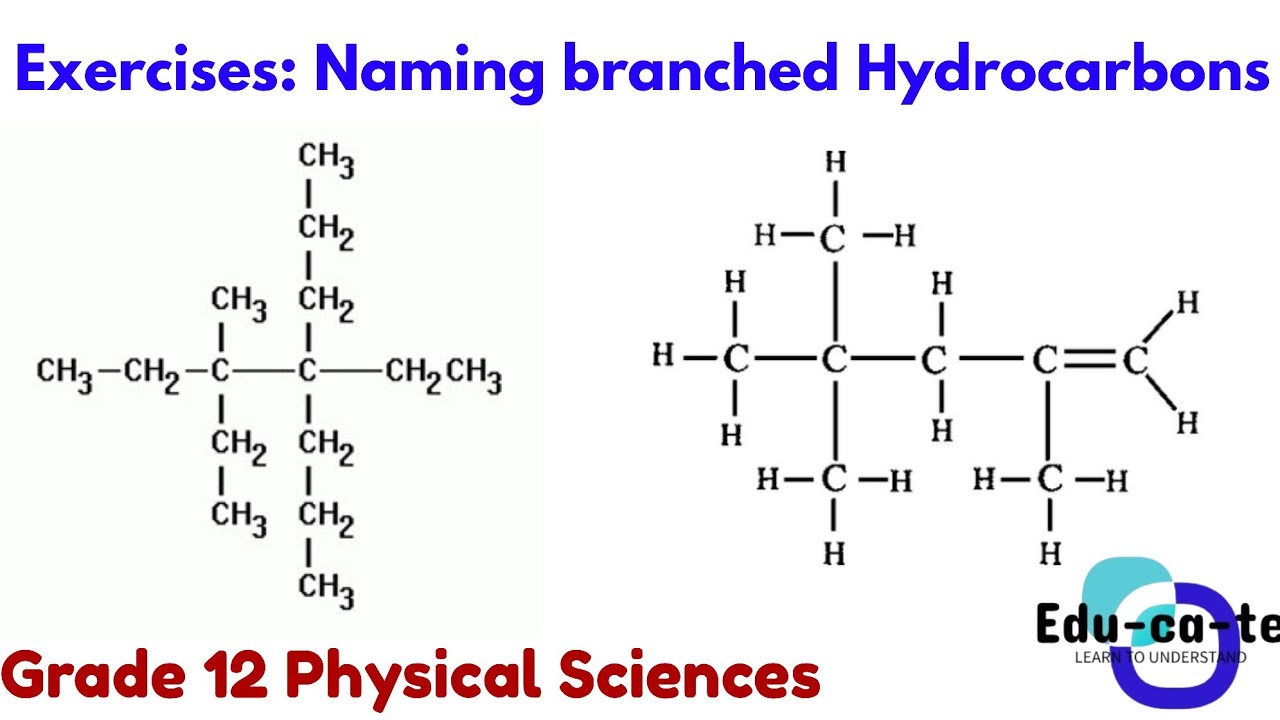 Exercise: Naming Branched Hydrocarbons - Grade 12 Physical sciences 
