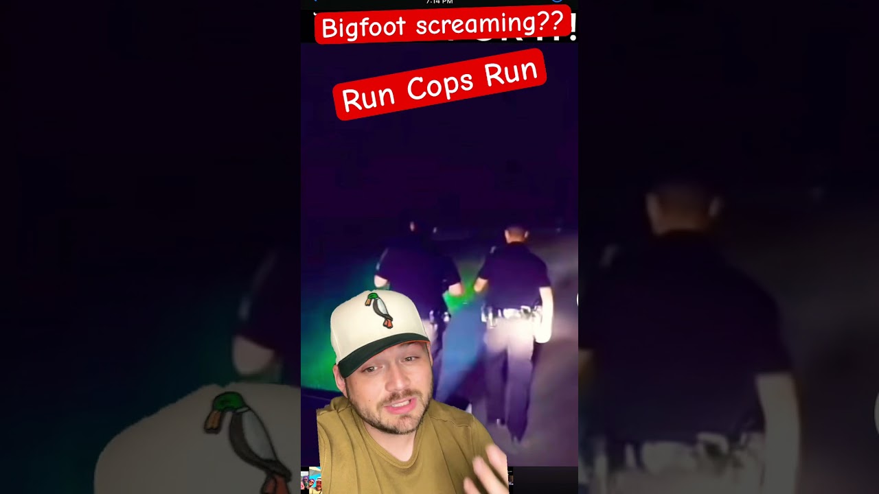 Bigfoot Screams Insanely Loud and Terrifies Police Officers Back into Their Vehicle!
