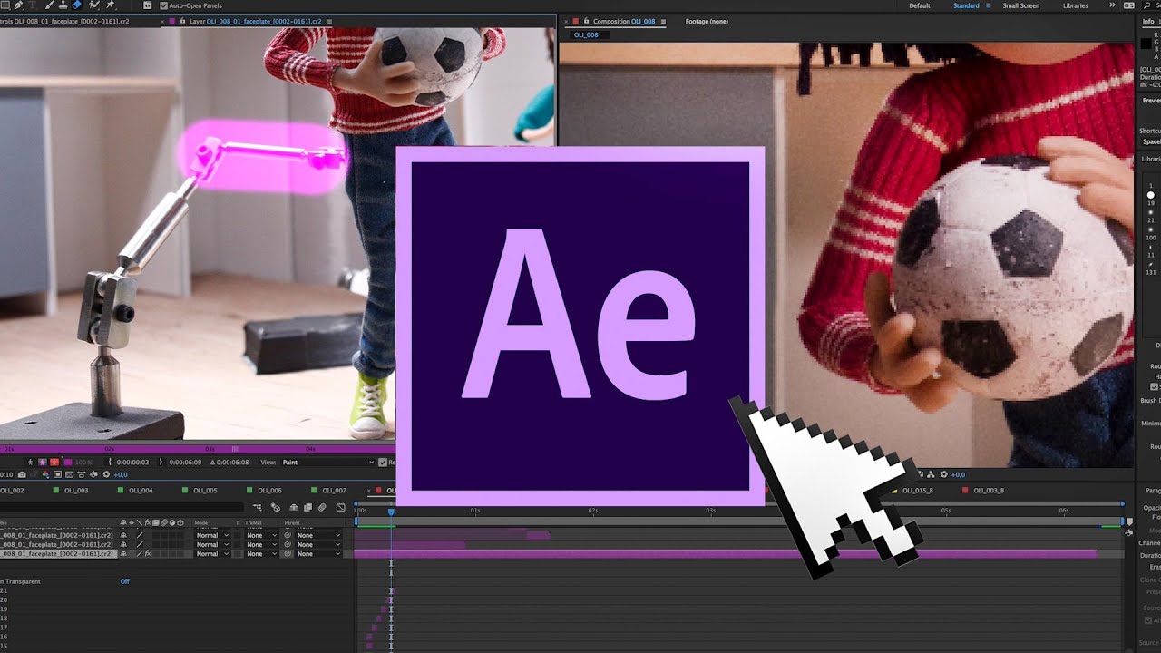 Как удалить риги в After Effects для покадровой анимации