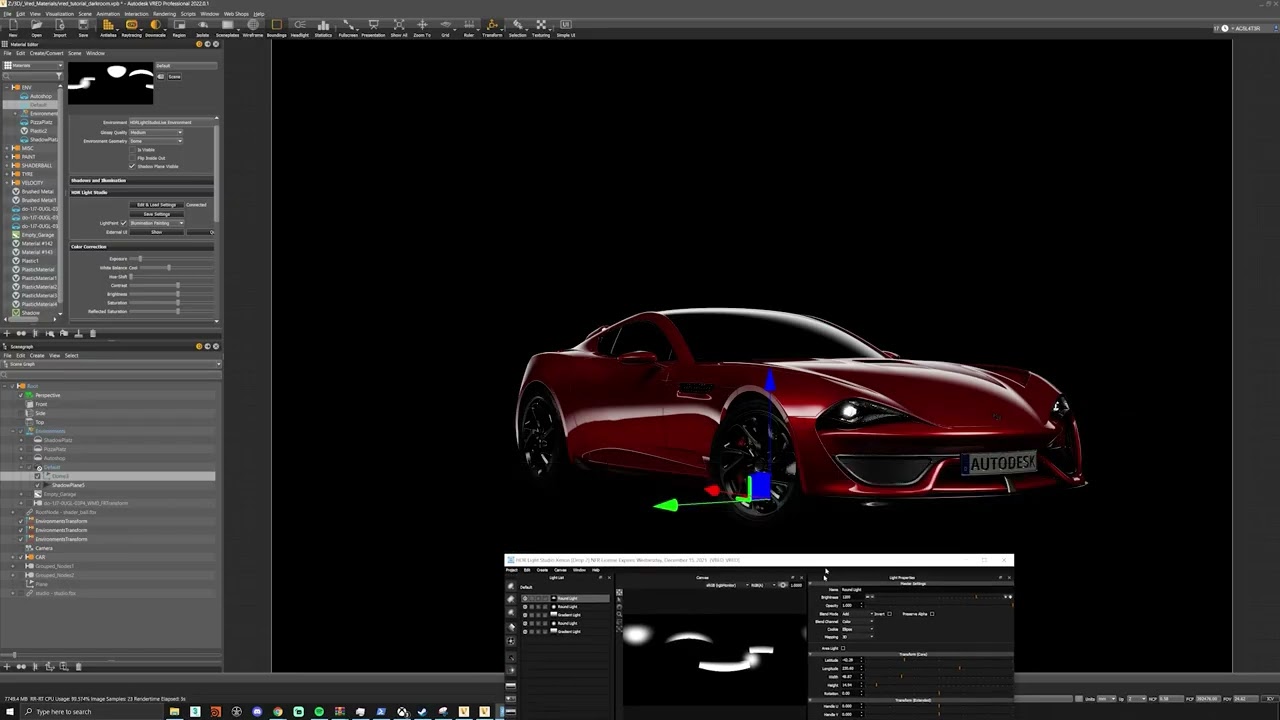 Учебник по рендерингу VRED 06: Студия с HDR Light Studio