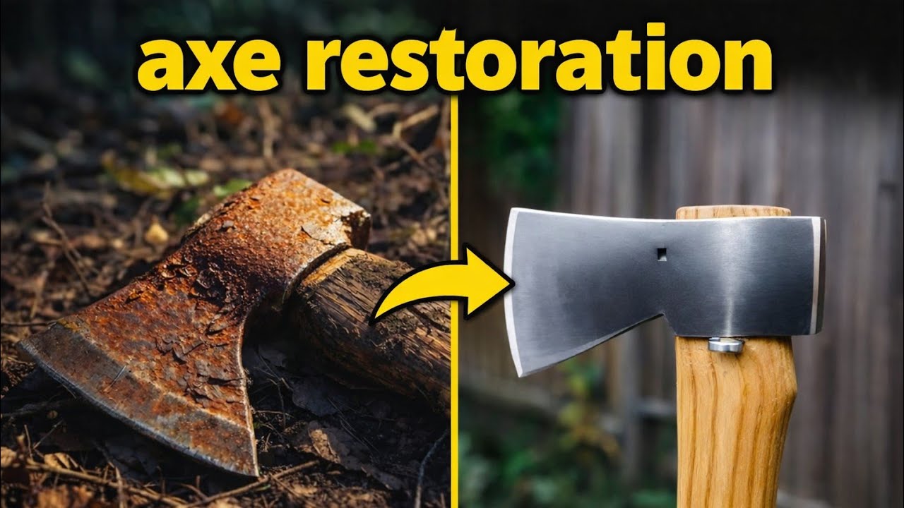 Rusty Axe Restoration | Restoring a Destroyed Old Axe Back to New