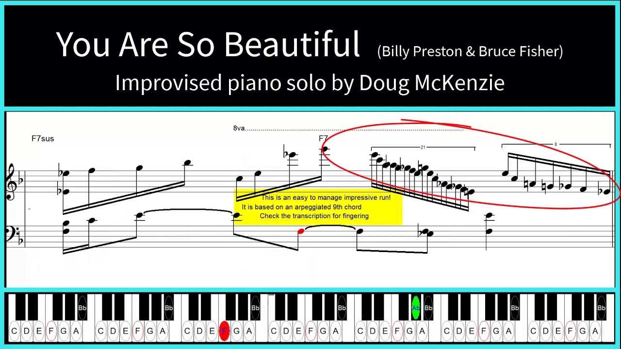'You Are So Beautiful' (Billy Preston and Bruce Fisher) - jazz piano tutorial