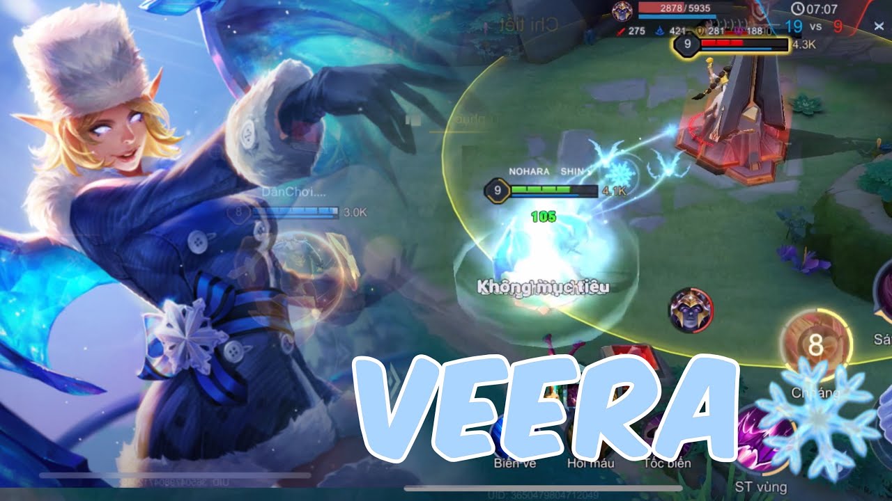 Veera và cách chơi khi gặp team 2 sát thủ sốc dame | Build đồ rỉa 2 chiêu 1 mạng #liênquânmobile