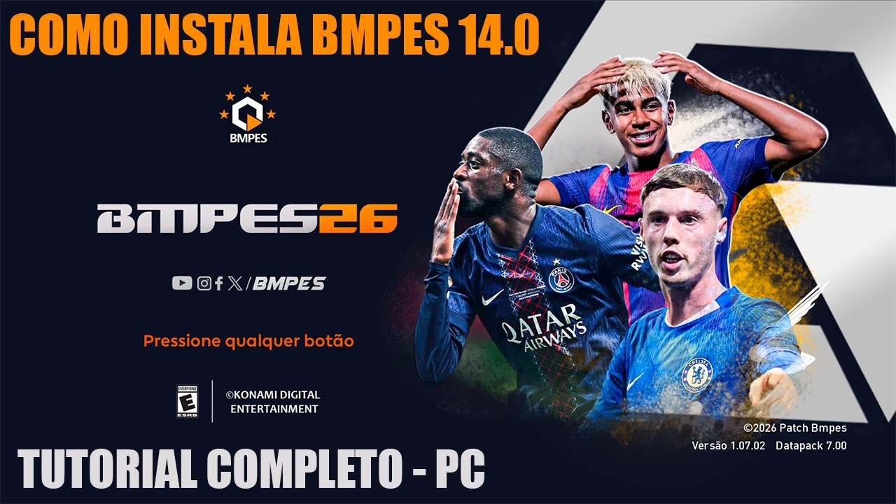 COMO INSTALAR PATCH BMPES 2026 -  FACES 8K EST&Aacute;DIOS 8K  MASTER LEAGUE S&Eacute;RIE D UNIFORMES 26 - PC