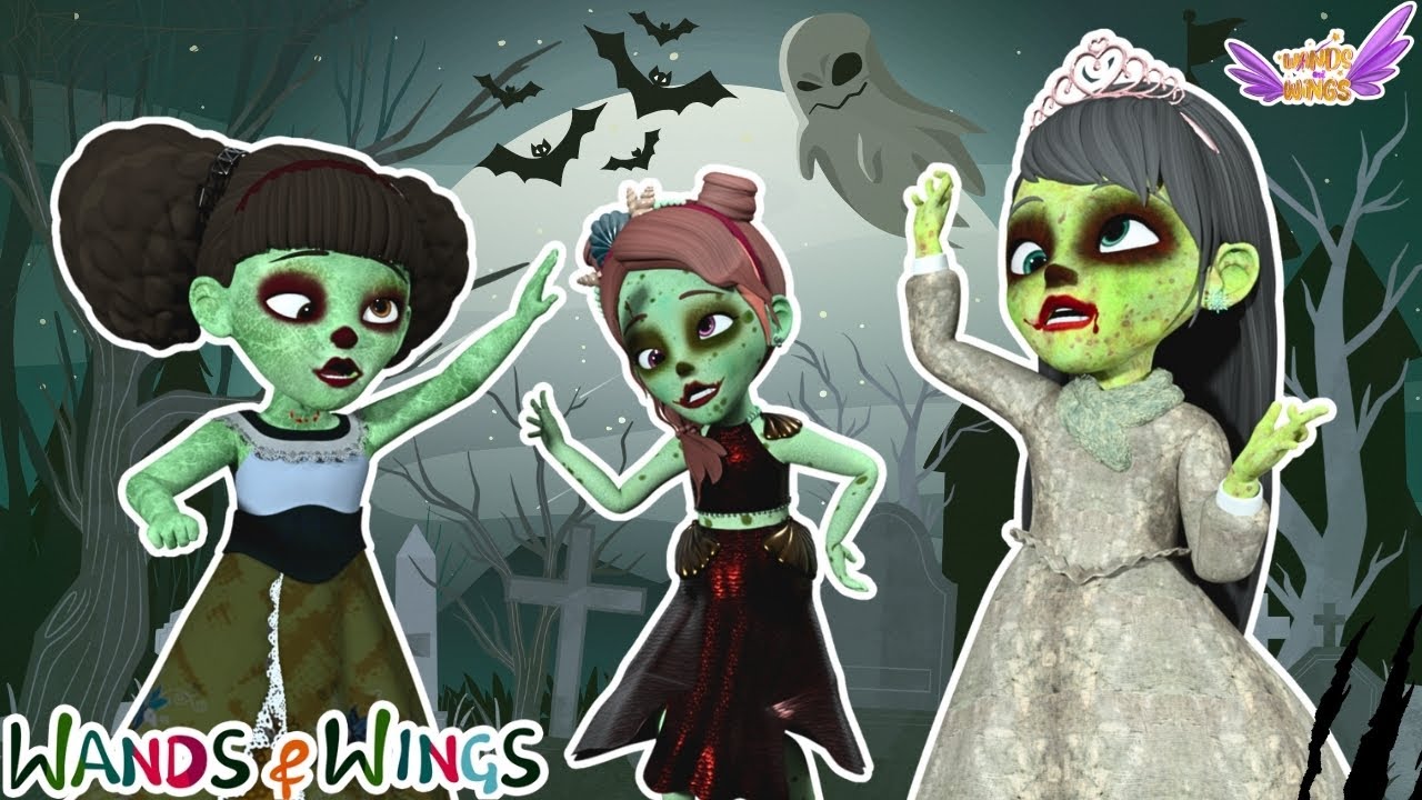 Las ruedas del autobús | Qué miedo! Zombi + Profesor zombi | Canciones infantiles | Varitas y alas
