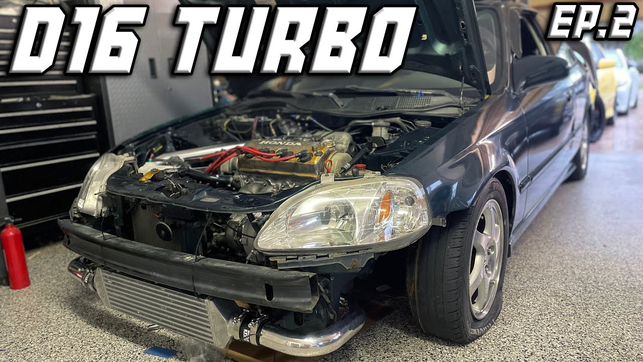 EJ8 D16 Civic Turbo Build! EP.2 | Oil Feed | Boost Reference | Wastegate |