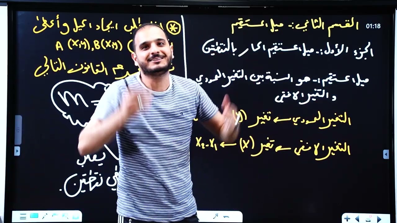 الثالث متوسط/ الفصل الرابع / محاضرة 5/ ميل المستقيم / الجزء الاول