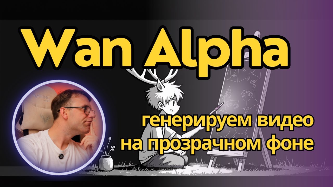 Wan Alpha - генерация видео на прозрачном фоне или зеленке + альфа-канал. Локально для ComfyUI