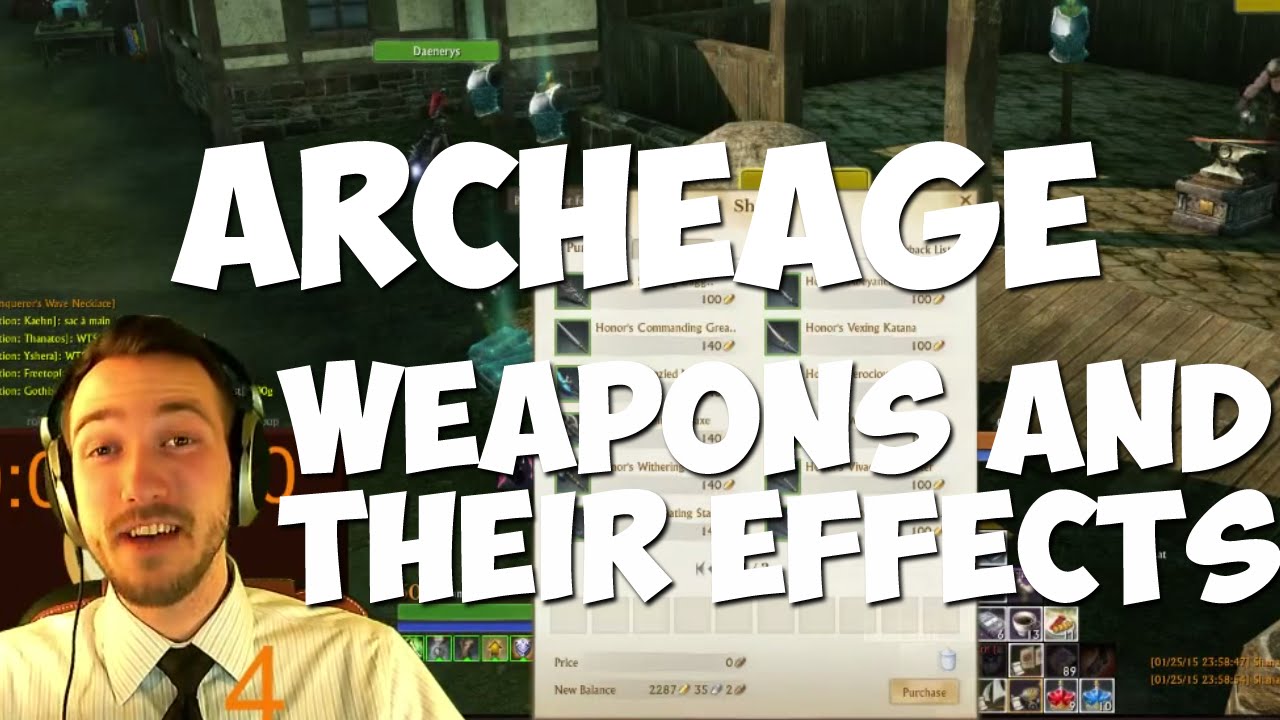 Help! Archeage Weapons and their effects