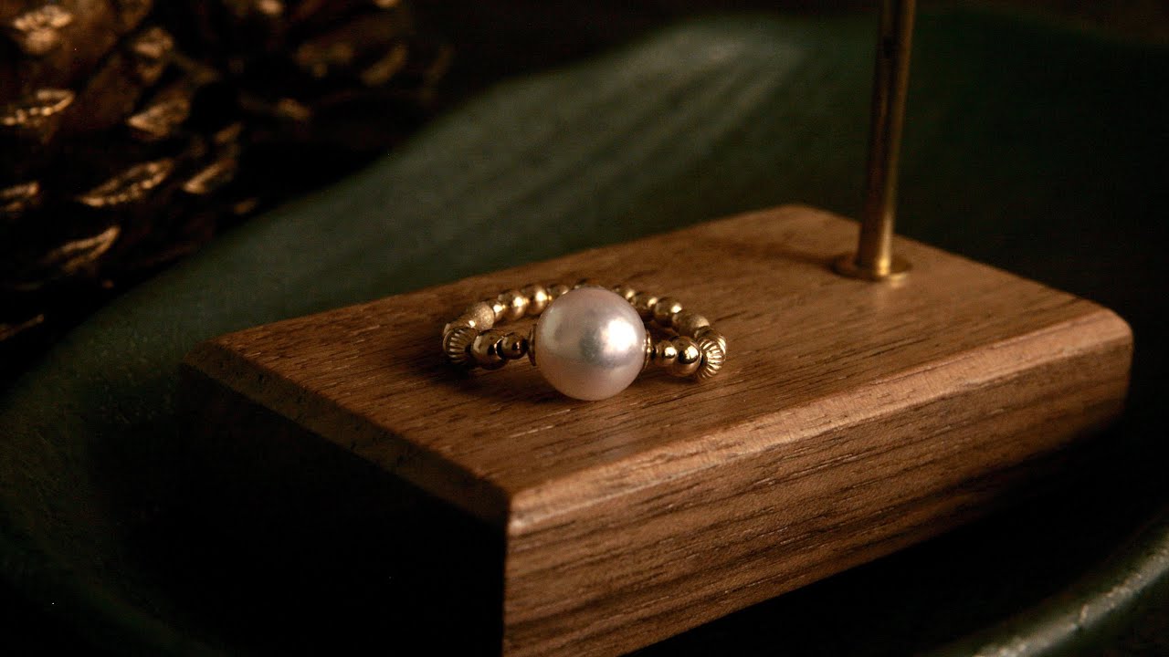 珍珠戒指DIY飾品製作教學【記得 Akoya天女珍珠戒指】JoyJoyGem|輕珠寶|手工飾品|Akoya花珠 天女珍珠 極光|RP19085
