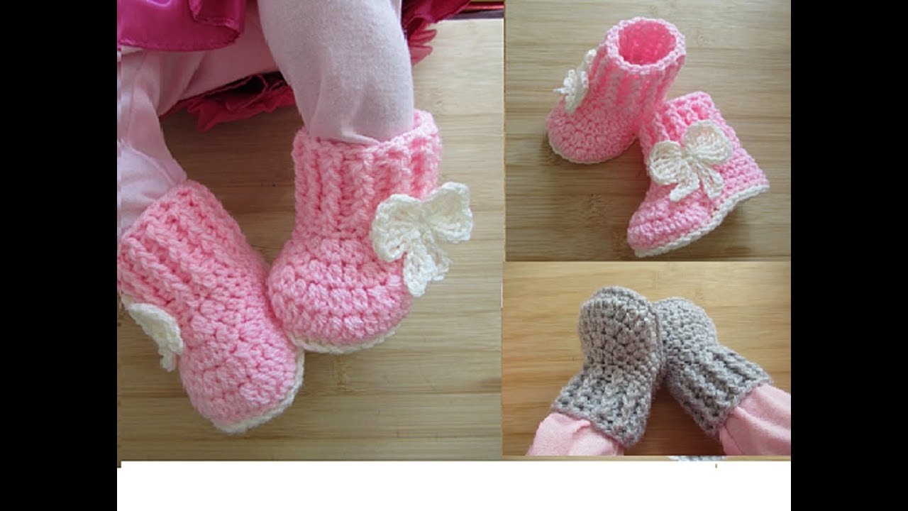 Botines de bebé botitas de ganchillo crochet recién nacido 0-3 meses 0-6 meses subtitulos en español
