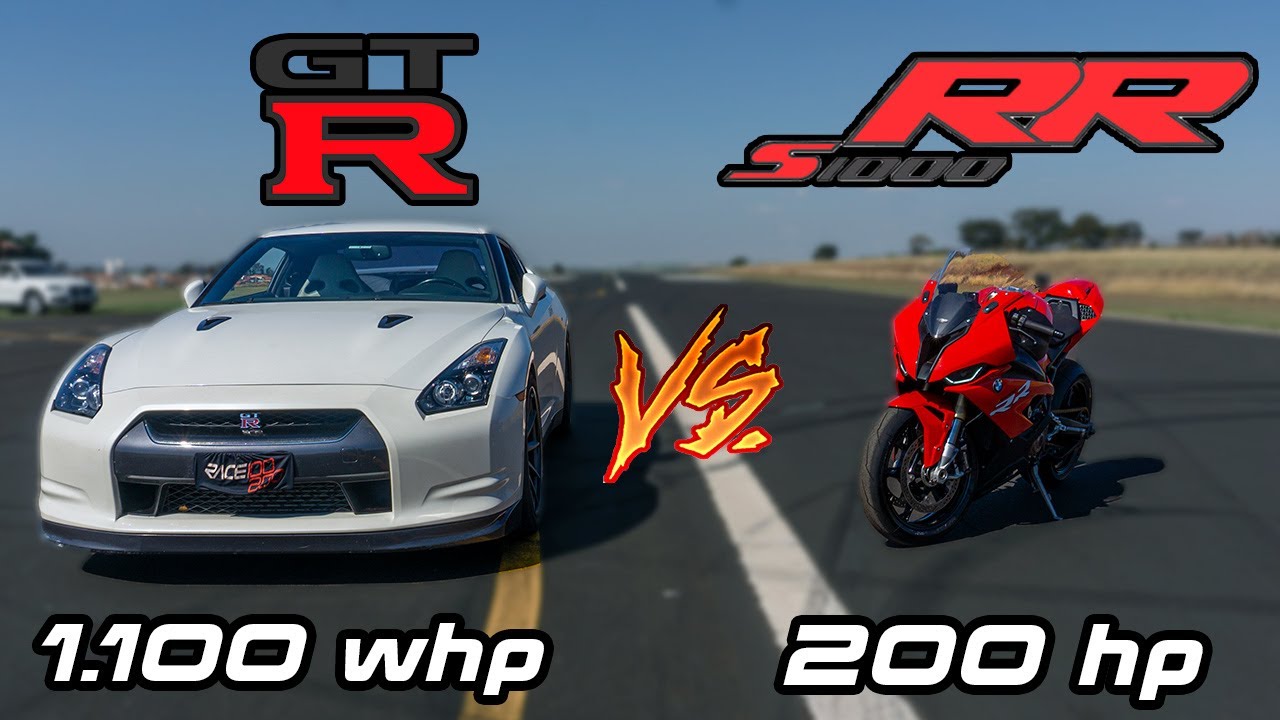 NISSAN GTR 1.100 whp VS BMW S1000 RR | DRAG RACING