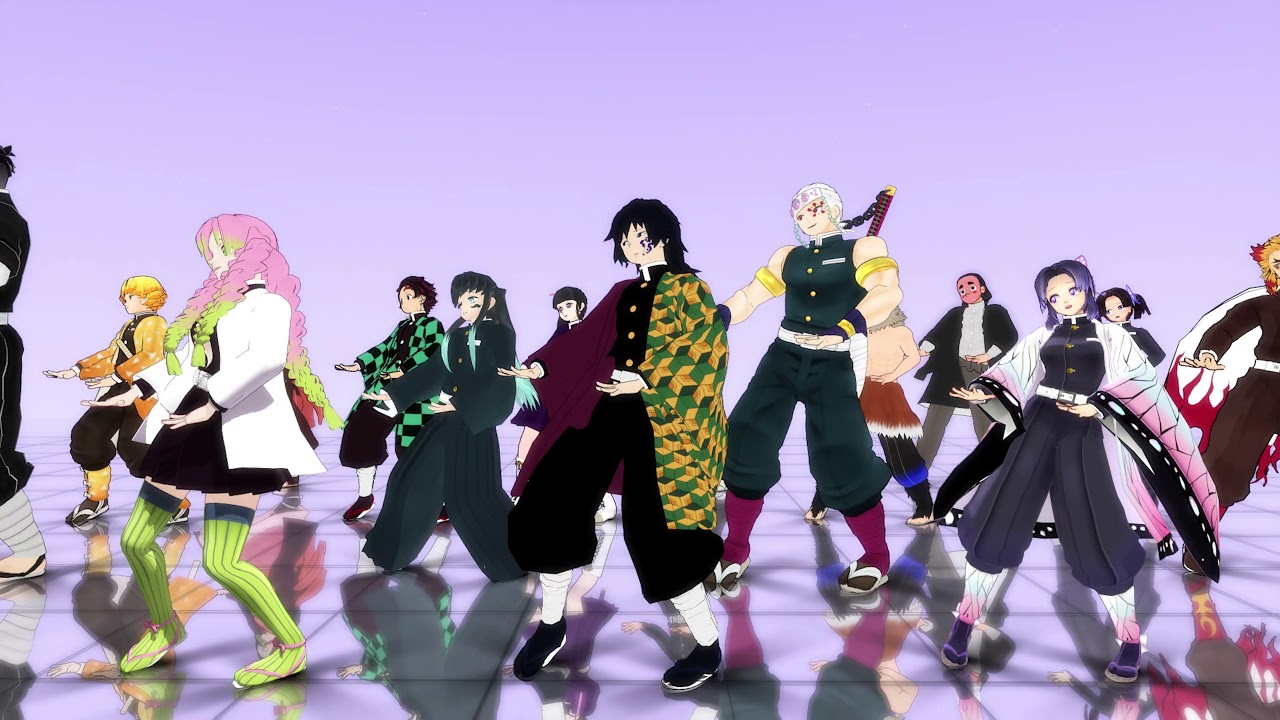 視聴者様リクエスト品【鬼滅の刃mmd】全員集合！？ジャンキーナイトタウンオーケストラ固定カメラ　「４K」大きいモニターで見れます(笑)