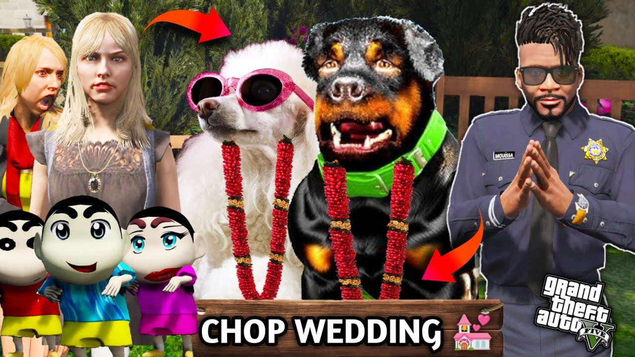 GTA 5: Franklin Shocked By Chop wants To Marry In Gta 💒🌹Shinchan Jailed Chop 🪓Bruno Cry😭 Ps Gamester