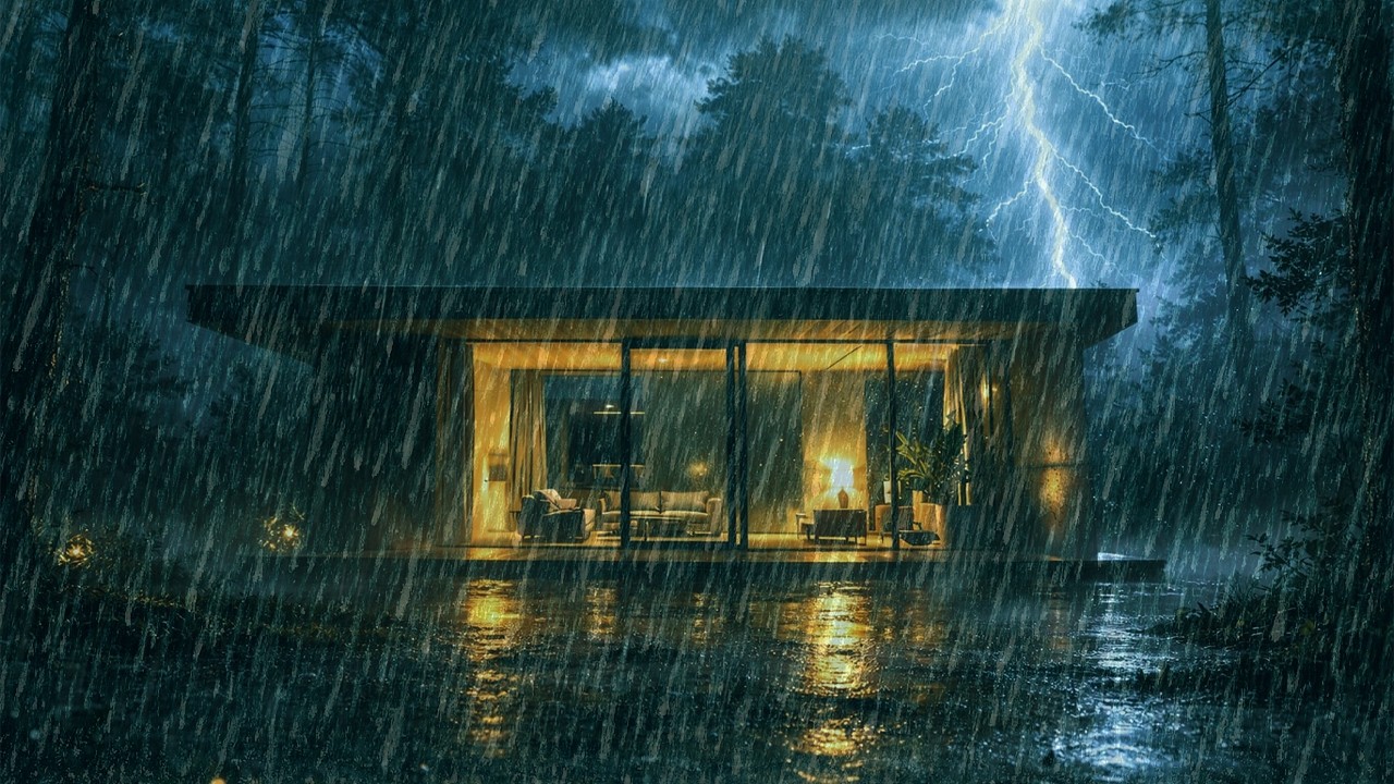 Rain Sounds For Sleeping – Powerful Rainstorm & Thunder to Fall Asleep Fast