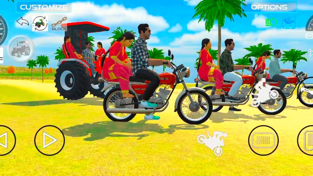 Bike racing v/s tractor Indian vehicles simulator 3D game #tractor #thar #automobile #yt #youtube 
