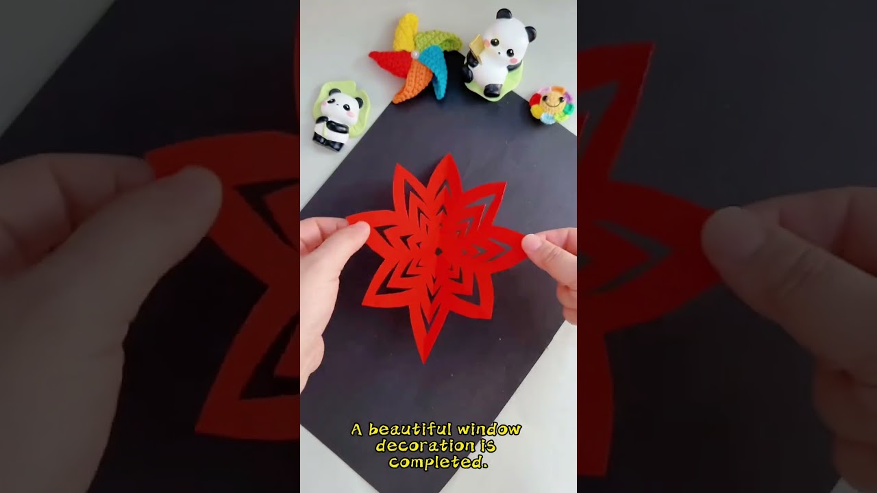 一刀剪出五朵花｜剪紙之道，一剪五花，何其神乎One cut makes five flowers—amazing paper-cut skill