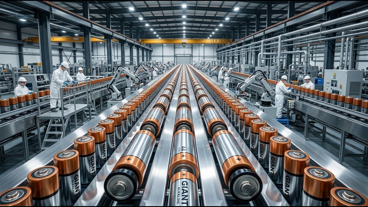 Inside the Battery Factory: Packing Power into Millions of AA Cylinders (Full Process)