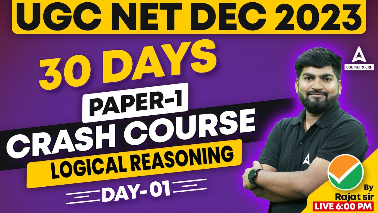 UGC NET Paper 1 Logical Reasoning Preparation | UGC NET Reasoning Crash Course Day 1 By Rajat Sir