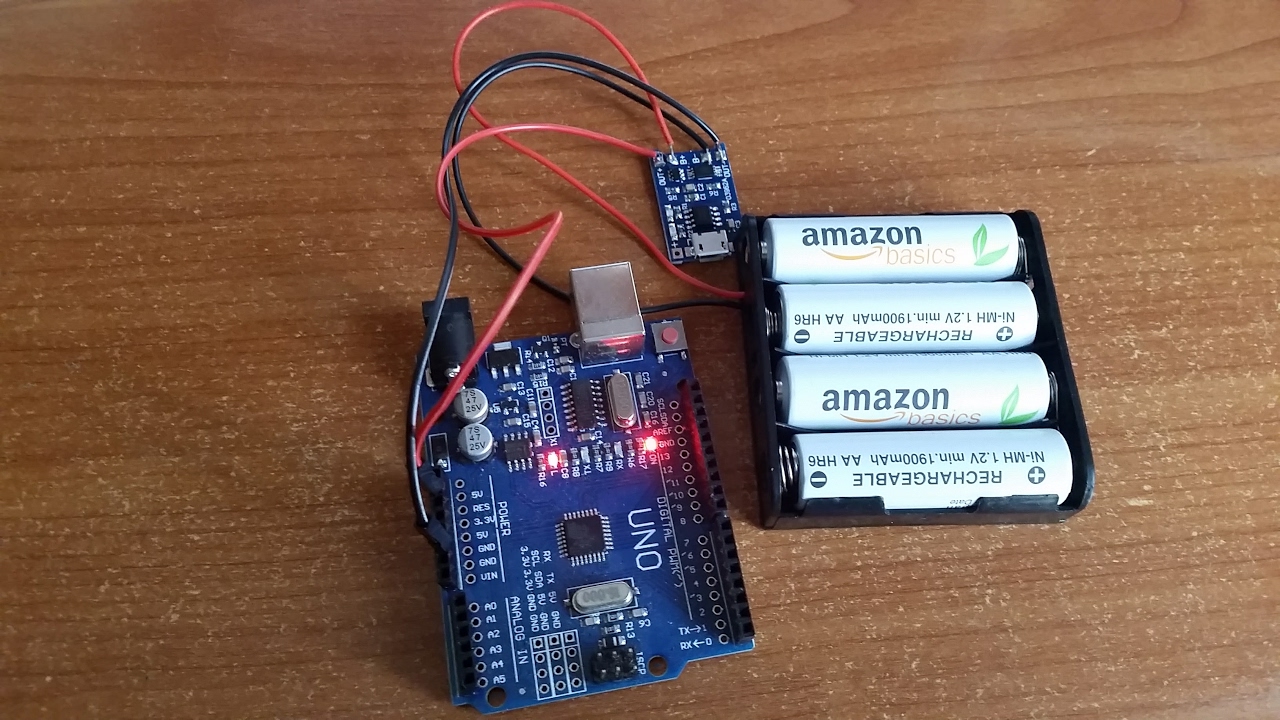 Alimentazione Arduino tramite batterie ricaricabili