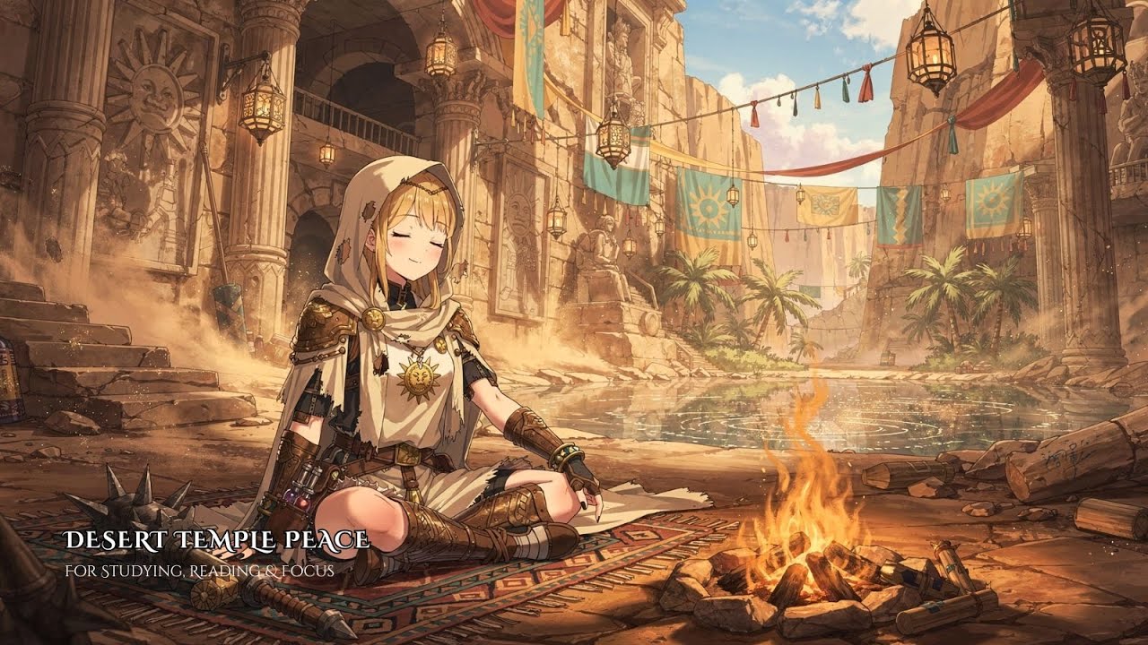 Desert Temple Peace | Immersive Medieval Fantasy Soundscape