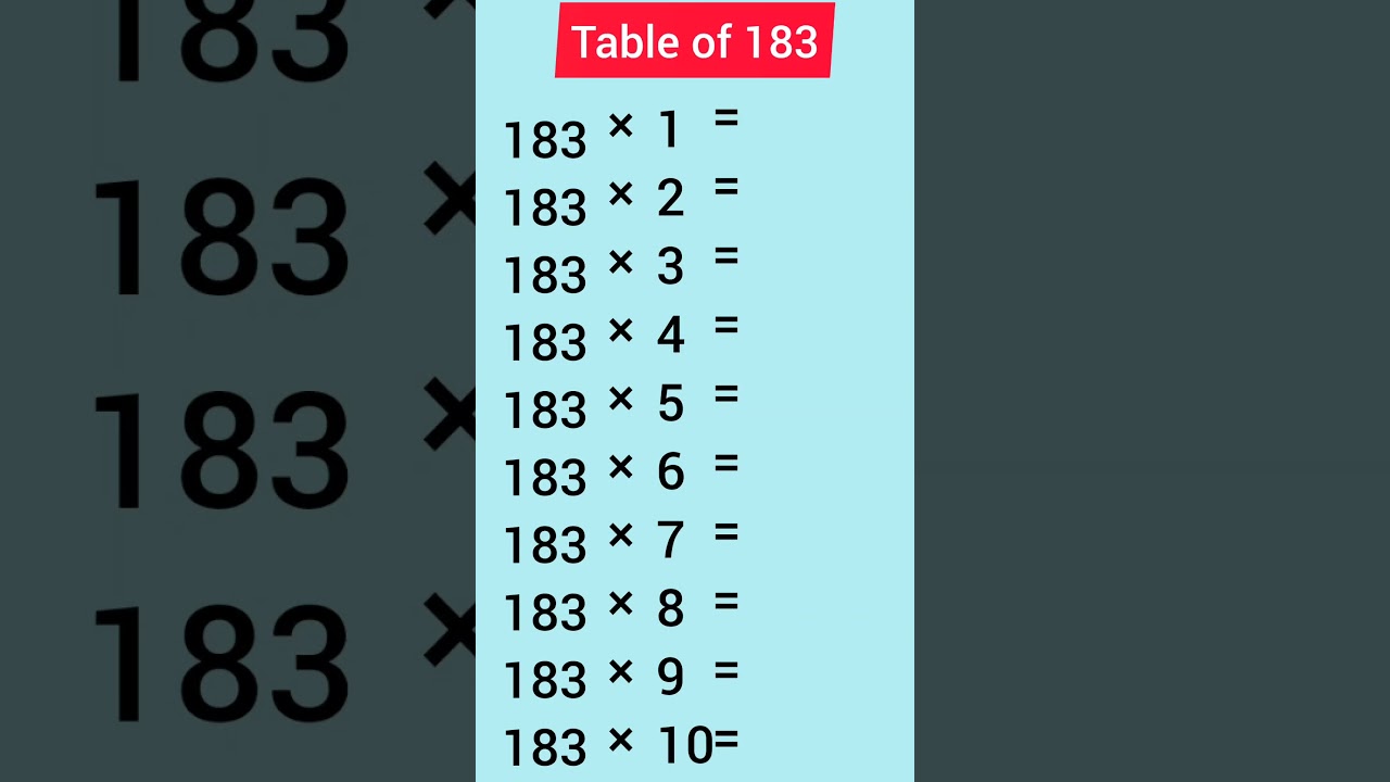 Table of 183 #shorts #education #subscribe#maths